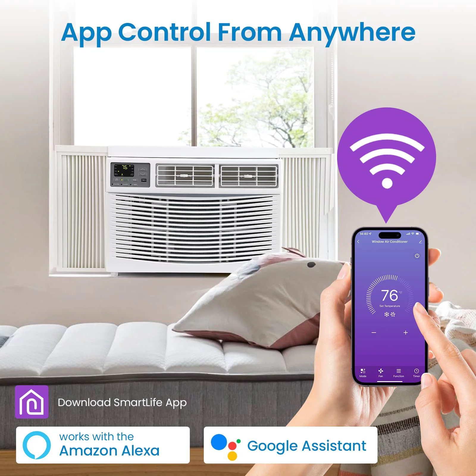 Juiluna 8,000 BTU Mounted Window Air Conditioner, Smart Window AC Unit with Remote & App Control, Efficient Cooling up to 350 Sq. Ft, Reusable Filter, 24H Timer, Easy Install Kits, 115V/60Hz, White - Cheap Fitting