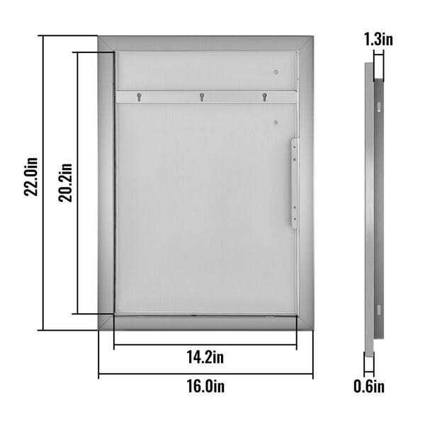 VEVOR Stainless Steel Outdoor Kitchen Doors 16 in. W x 22 in. H Grill Door Single Access Door for BBQ Island - Cheap Fitting
