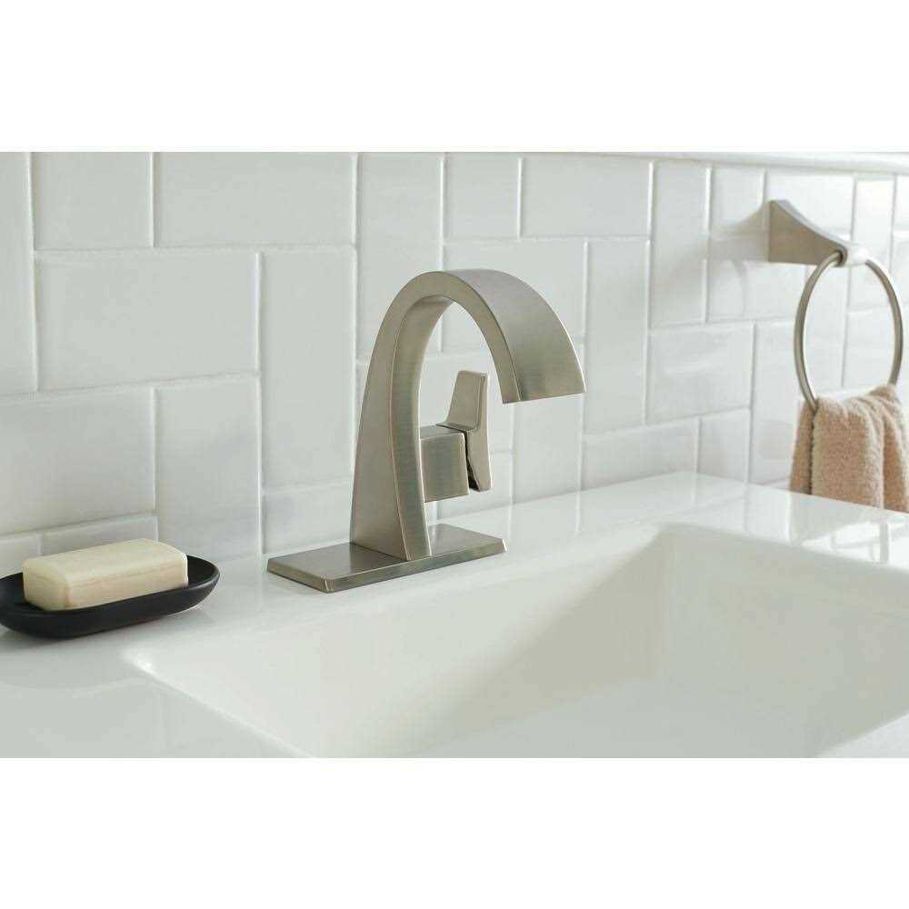 KOHLER Katun Single Hole 1-Handle Bathroom Faucet in Vibrant Brushed Nickel - Cheap Fitting
