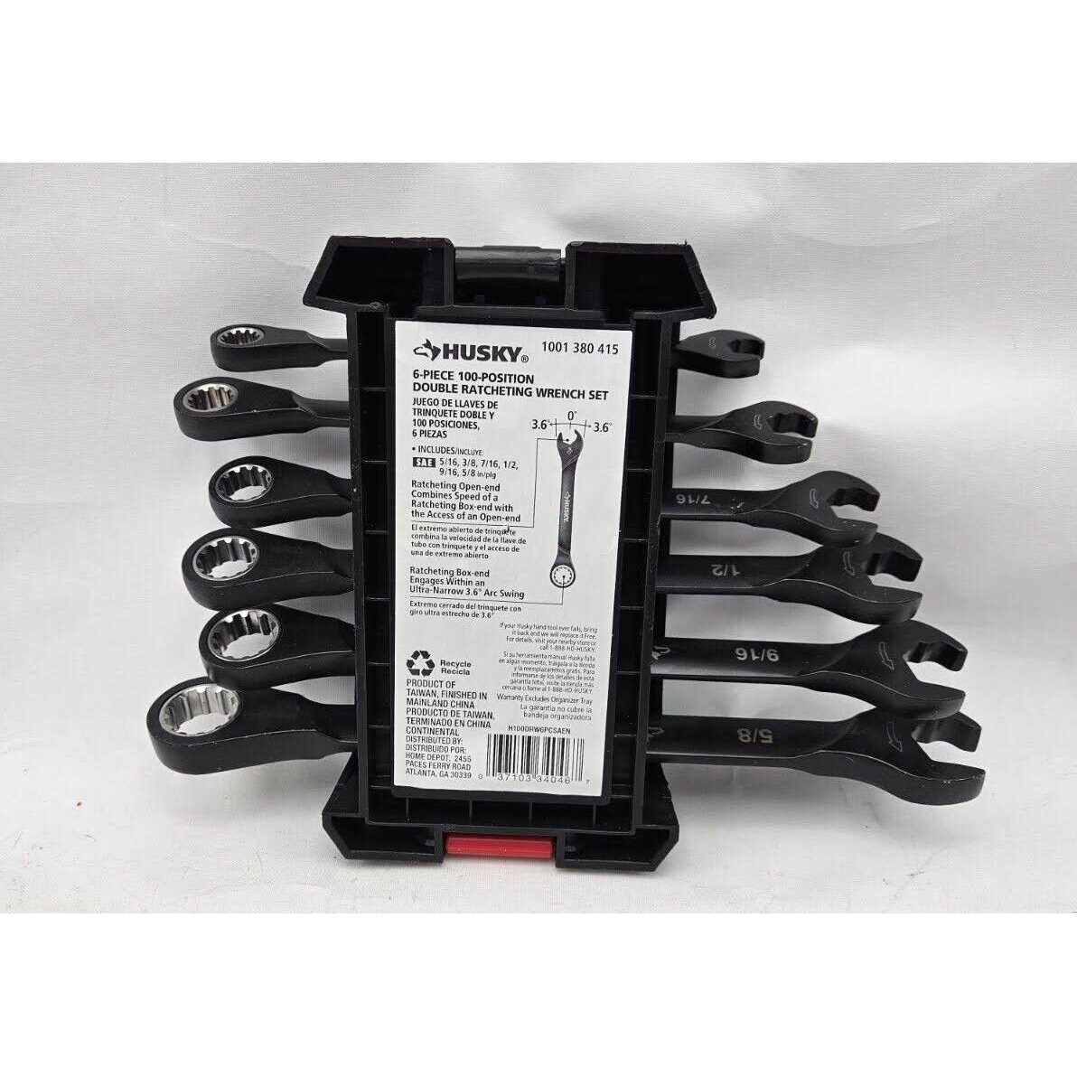Husky 100-Position Double Ratcheting SAE Wrench Set H100DRW6PCSAEN - Cheap Fitting