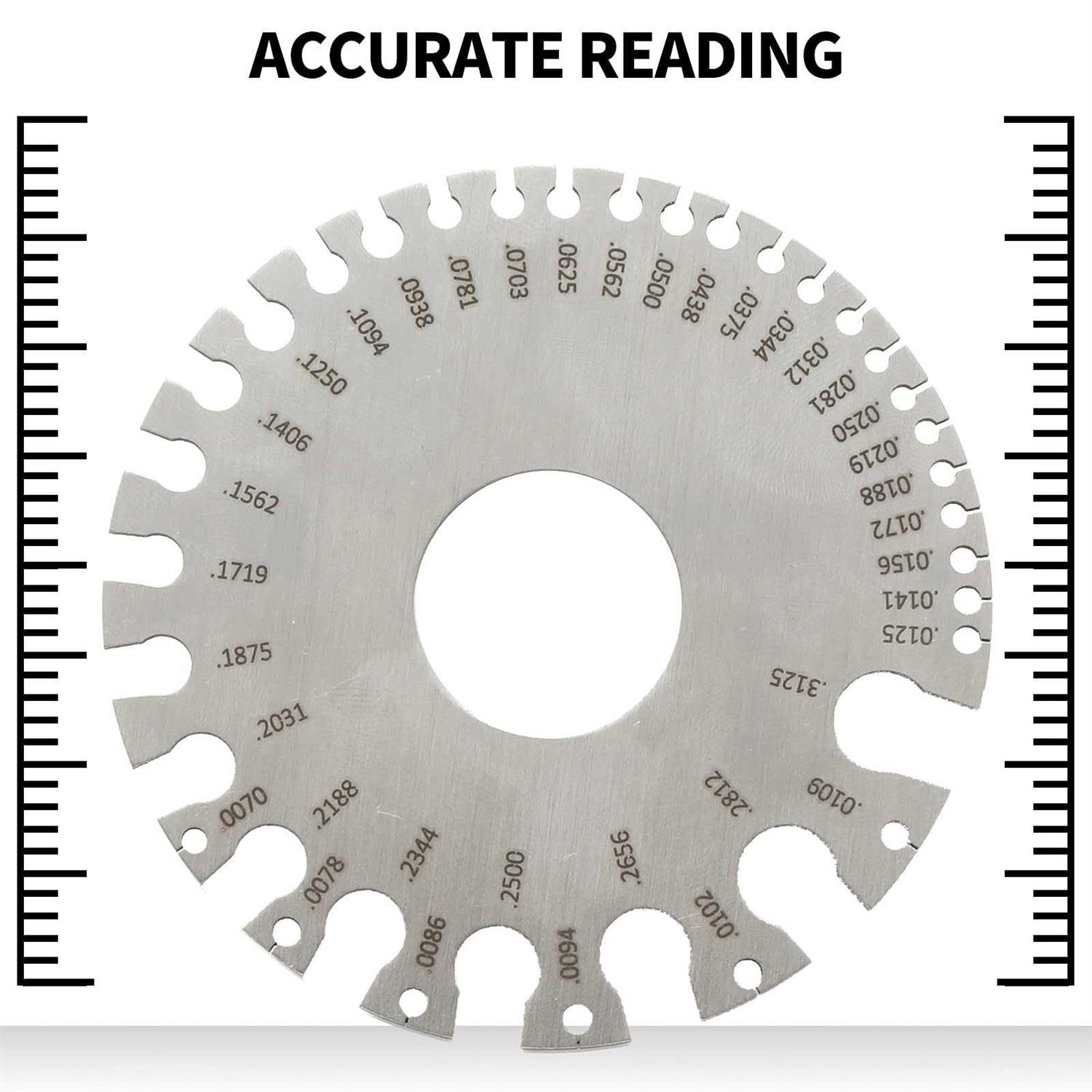 Young4us Metal Sheet Thickness Gauge & Dual-Sided Round Metal Sheet Gauge - Cheap Fitting
