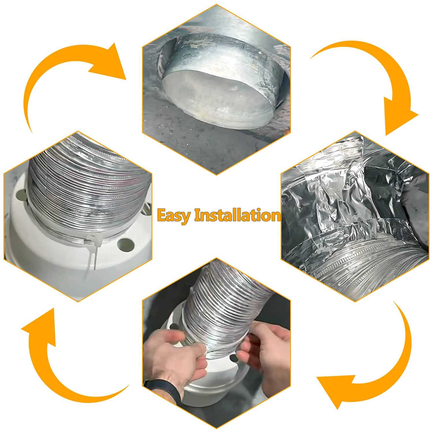 Cenipar Tdidvkzw Dryer Vent Kit 4 Inch Indoor with 5 Feet Ducting Hose - Cheap Fitting