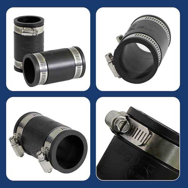 The Plumber’s Choice 1 in. PVC Flexible Coupling with Stainless Steel Clamps - Cheap Fitting