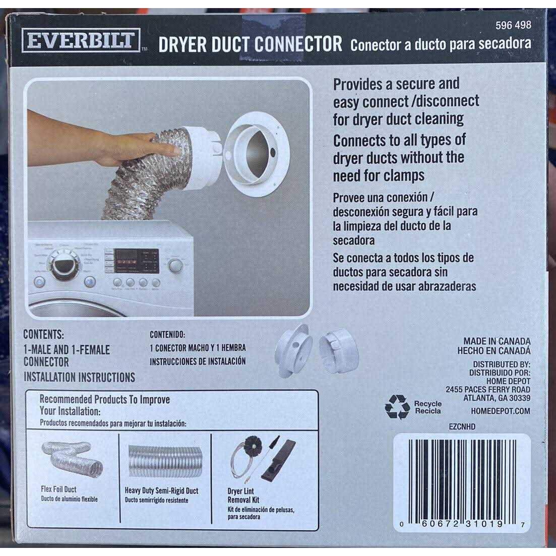 Everbilt 4 in Dryer Duct Connector to Wall - Cheap Fitting