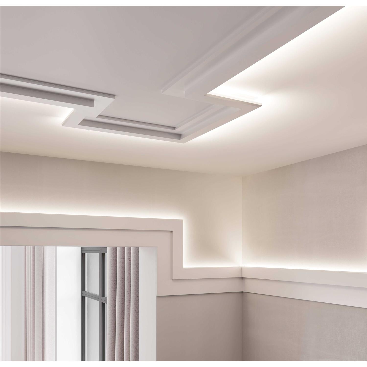 1-1/4 in x 6-1/8 in x 78-3/4 in Primed White Plain Polyurethane Crown Moulding Orac Decor - Cheap Fitting