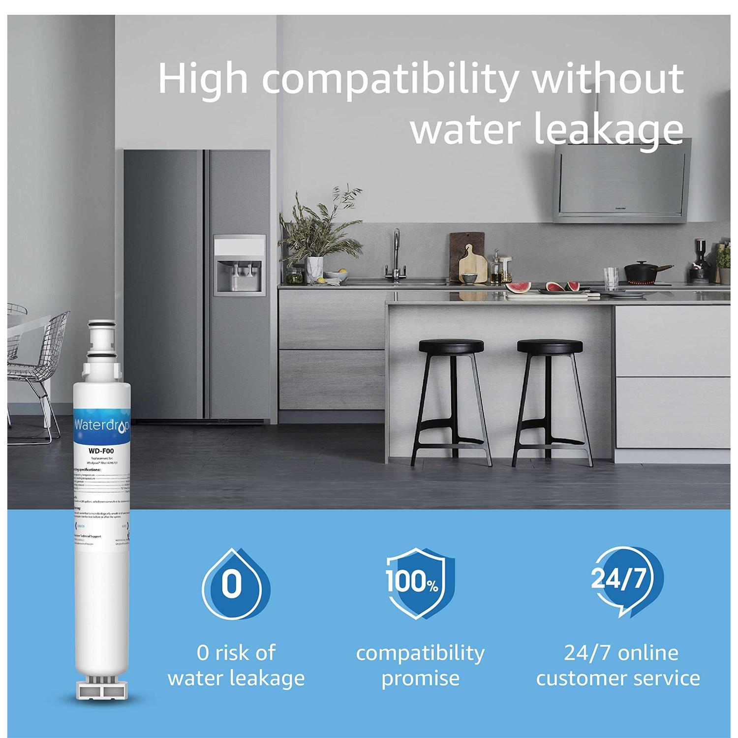 Waterdrop 4396701 Refrigerator Water Filter Replacement for Whirlpool - Cheap Fitting