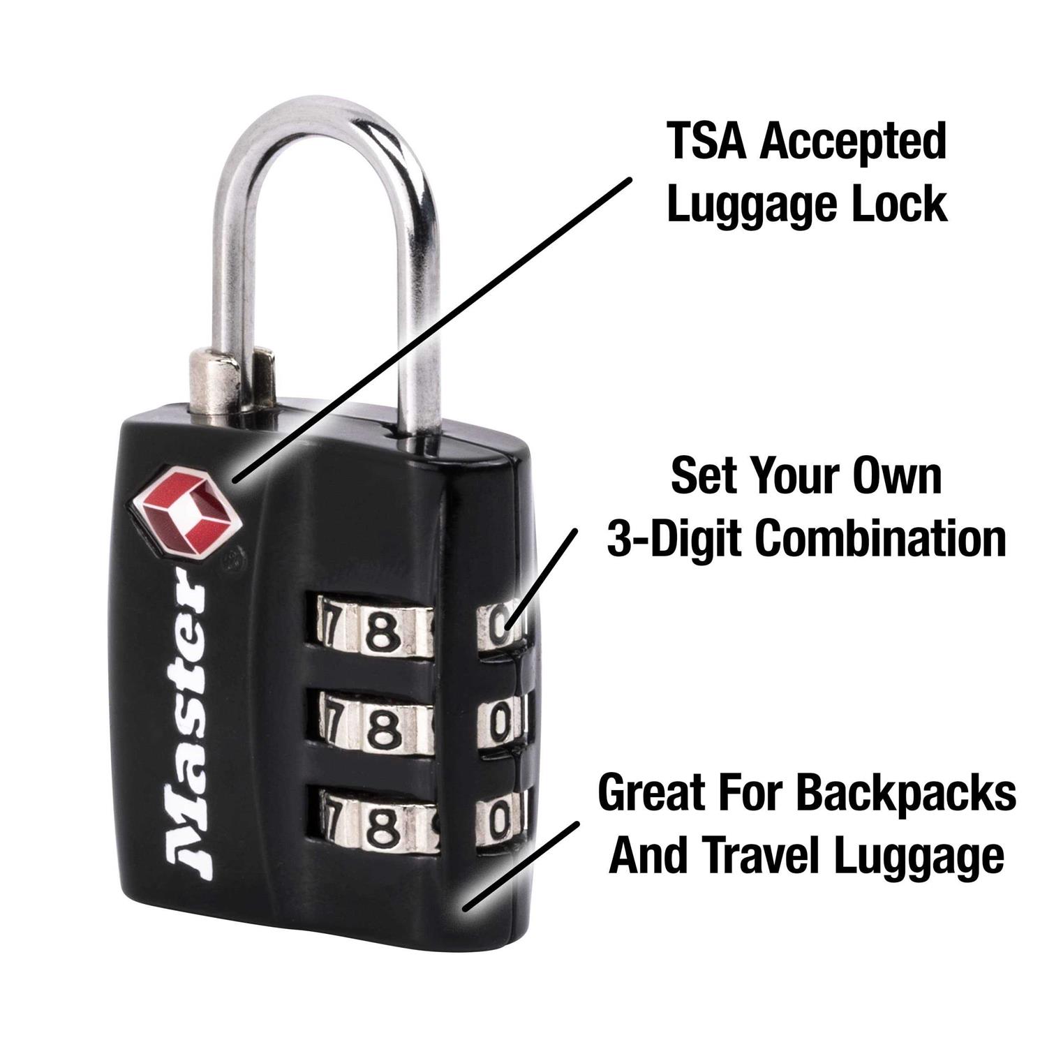 Master Lock Luggage Padlock 4680DBLK	Master Lock Luggage Padlock 4680DBLK - Cheap Fitting