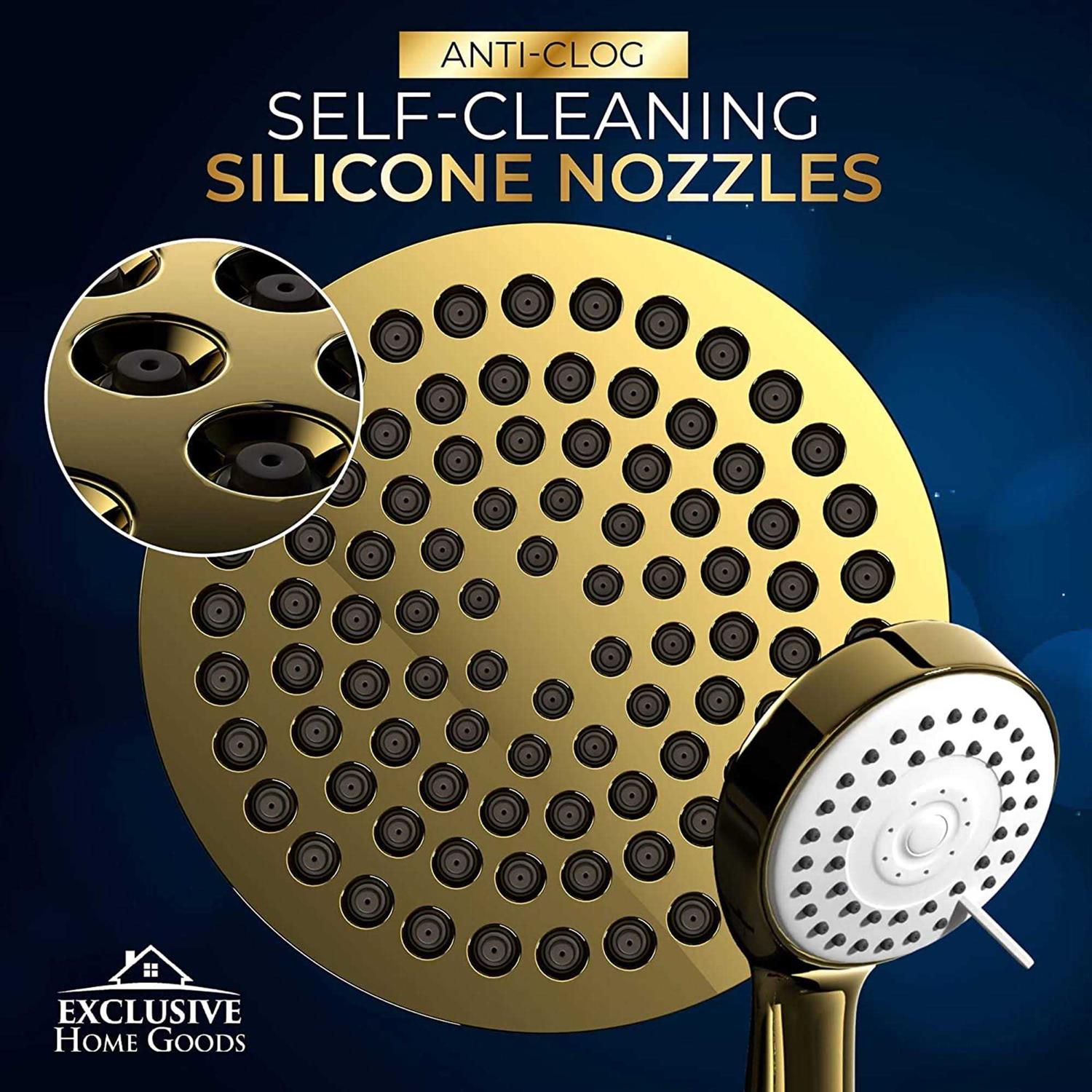 Exclusive Home Goods High Pressure Rainfall Shower Head and Handheld Shower Sprayer Combo - Cheap Fitting