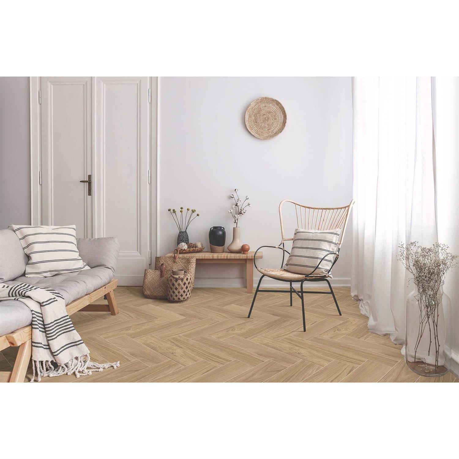 allen + roth Maui Honey 8-in x 32-in Matte Porcelain Wood Look Floor and Wall Tile 27MA03PC - Cheap Fitting