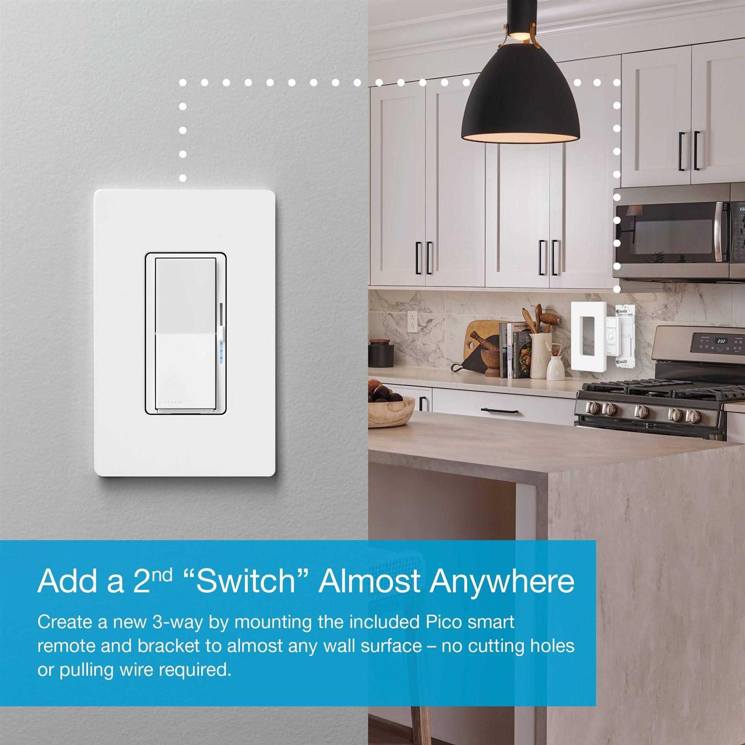 Lutron Caseta Diva White Smart Dimmer Switch Starter Kit DVRF-BDG-1D - Cheap Fitting