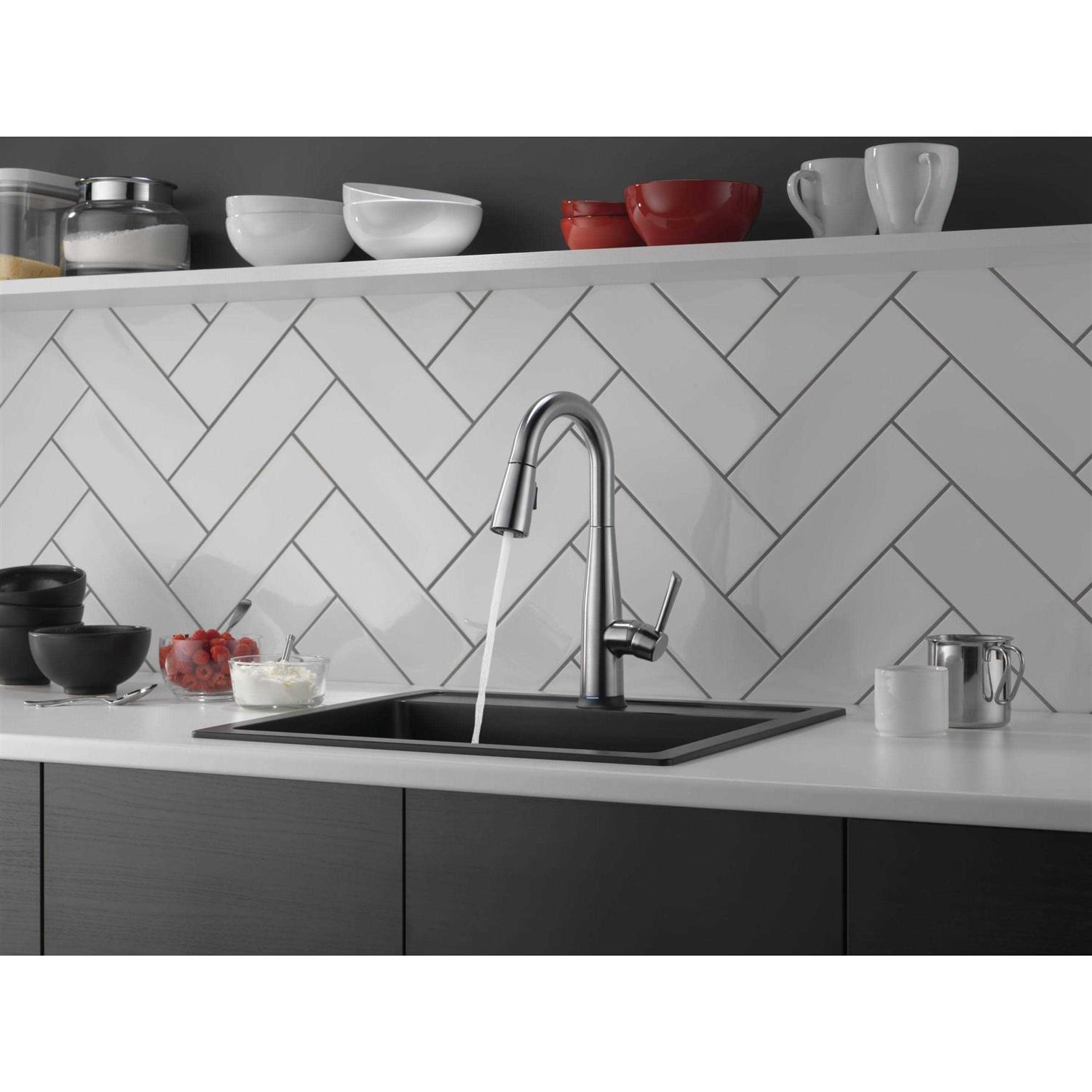 Delta Essa Single Handle Pull-Down Bar / Prep Faucet with Touch2O Technology 9913T-AR-DST - Cheap Fitting