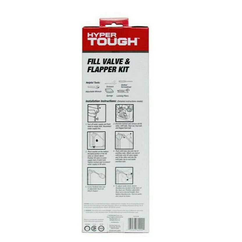 Hyper Tough Complete Toilet Repair Kit with Fill Valve & Flapper - Cheap Fitting