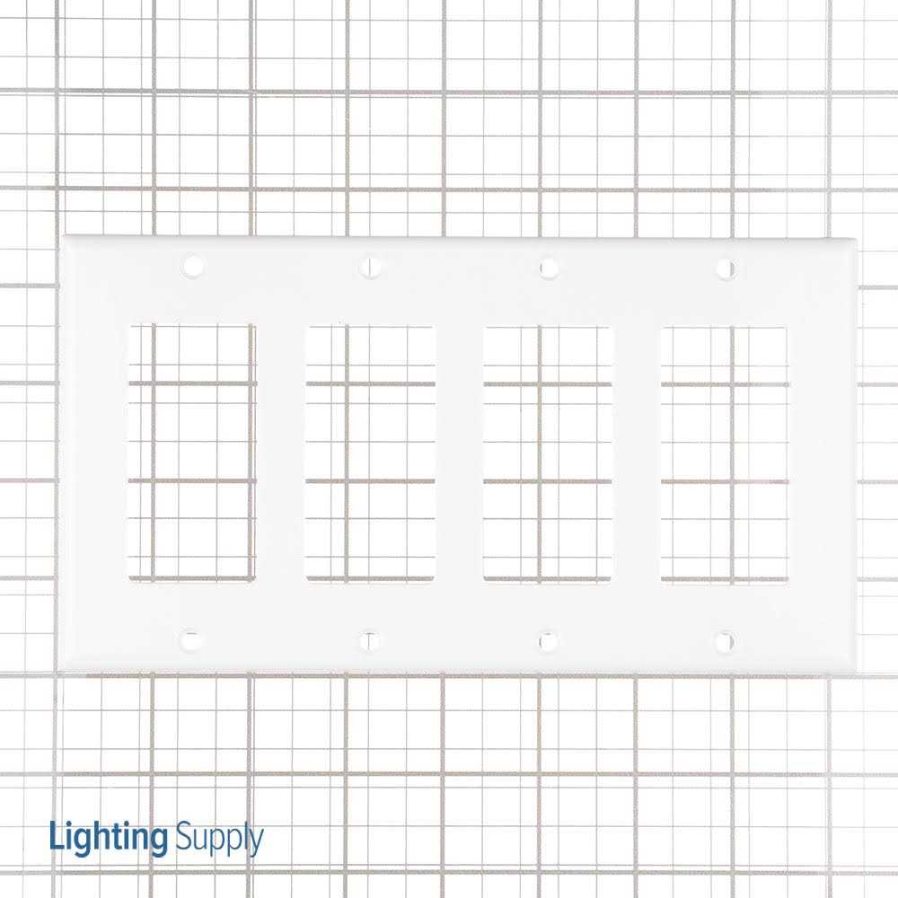 Leviton 80412-W 4-Gang Decora Wallplate - Cheap Fitting