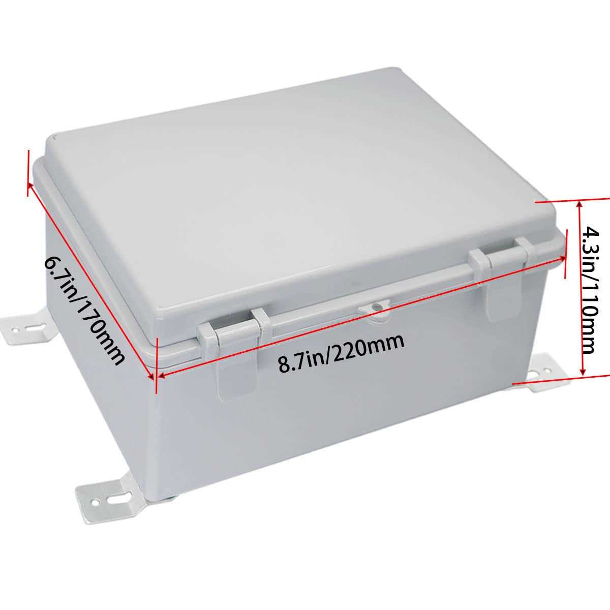 YETLEBOX Waterproof Electrical Box with Mounting Plate IP67 Junction Box Hinged Clear Cover ABS Project Boxes for Electronics DIY - Cheap Fitting
