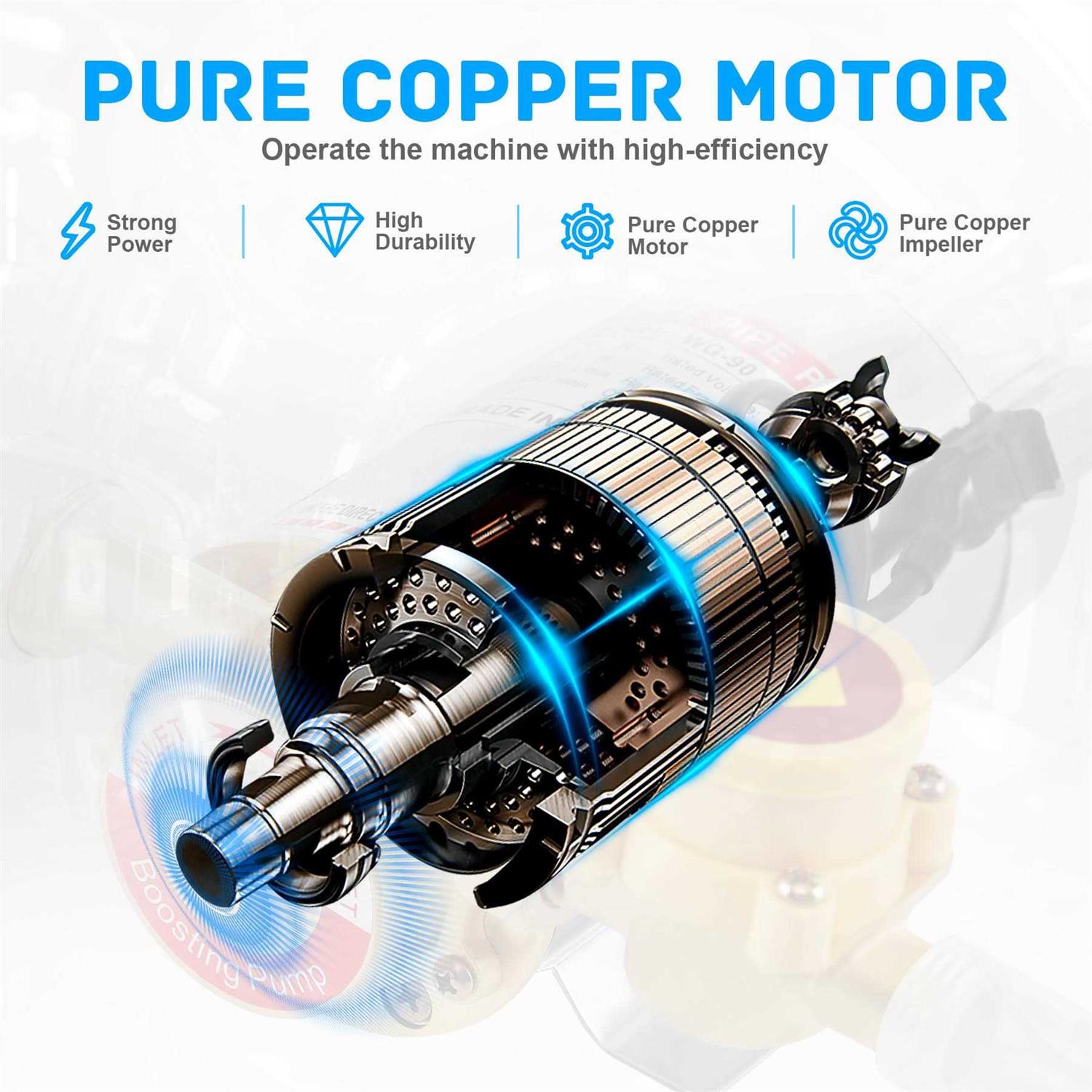 Youwise Water Pressure Booster Pump for Home 110V 90W Water Pump Electric Automatic Household Water Pressure Booster Pump Shower Booster with Water - Cheap Fitting