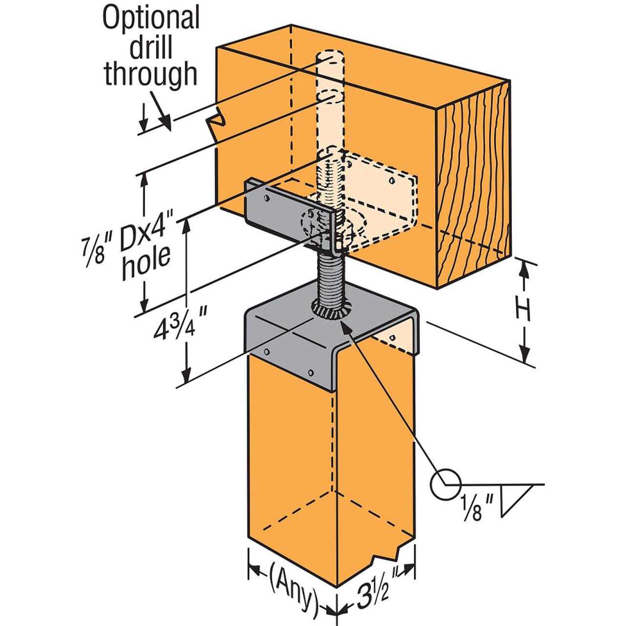 Simpson Strong-Tie JP44 Jack Pier Floor Beam Leveler - Cheap Fitting