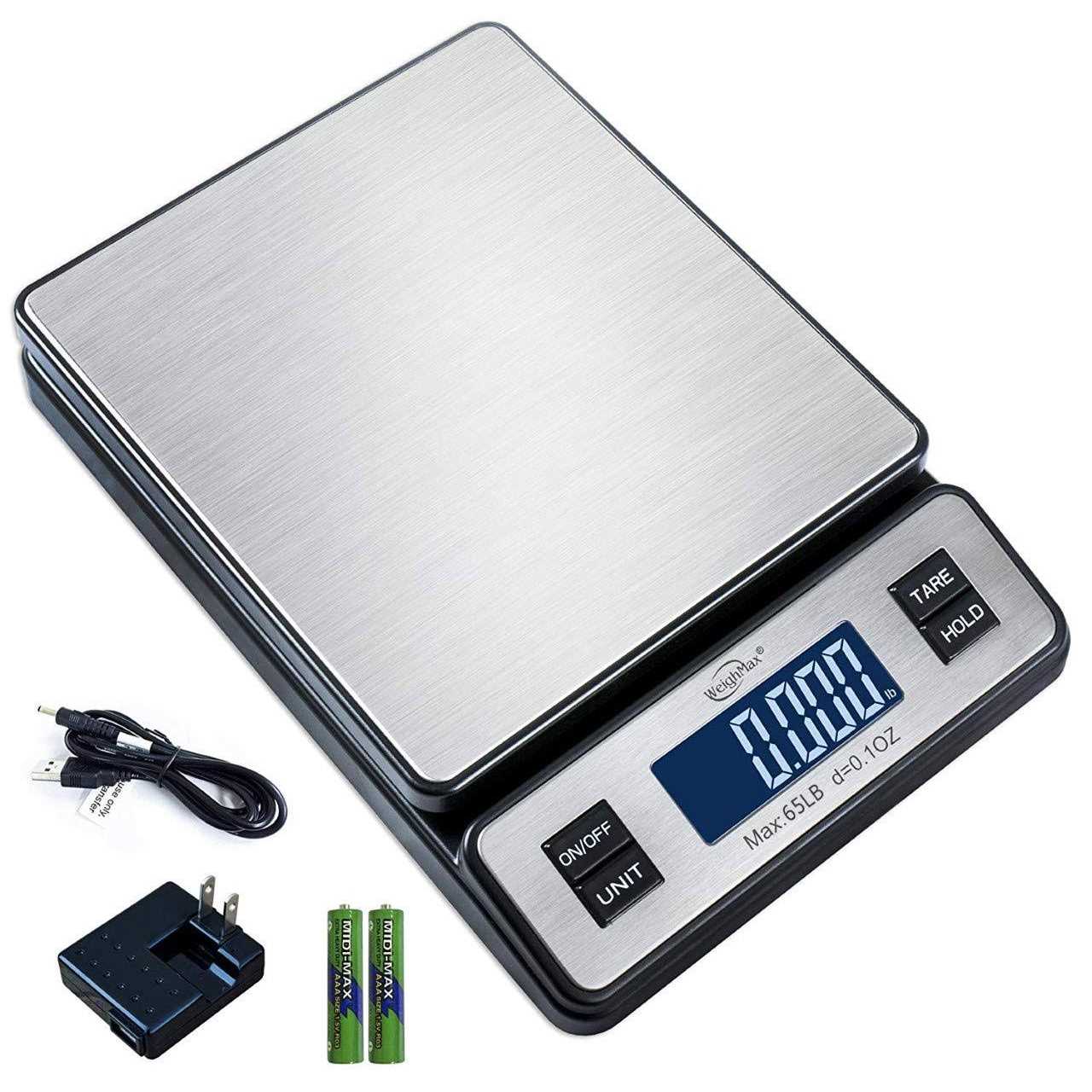 Weighmax W-2809 90 lb X 0.1 OZ Durable Stainless Steel Digital Postal Scale - Cheap Fitting