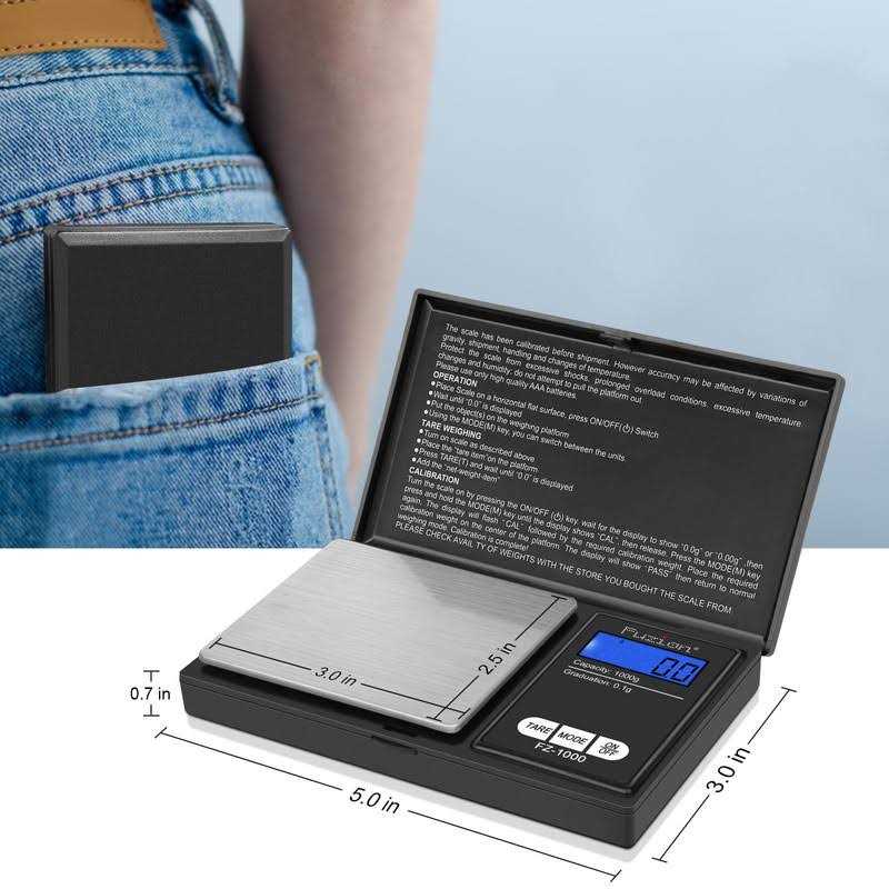 Fuzion Digital Pocket Scale Precision 1000g/0.1g Small Digital Scales Grams Ounces Grains - Cheap Fitting