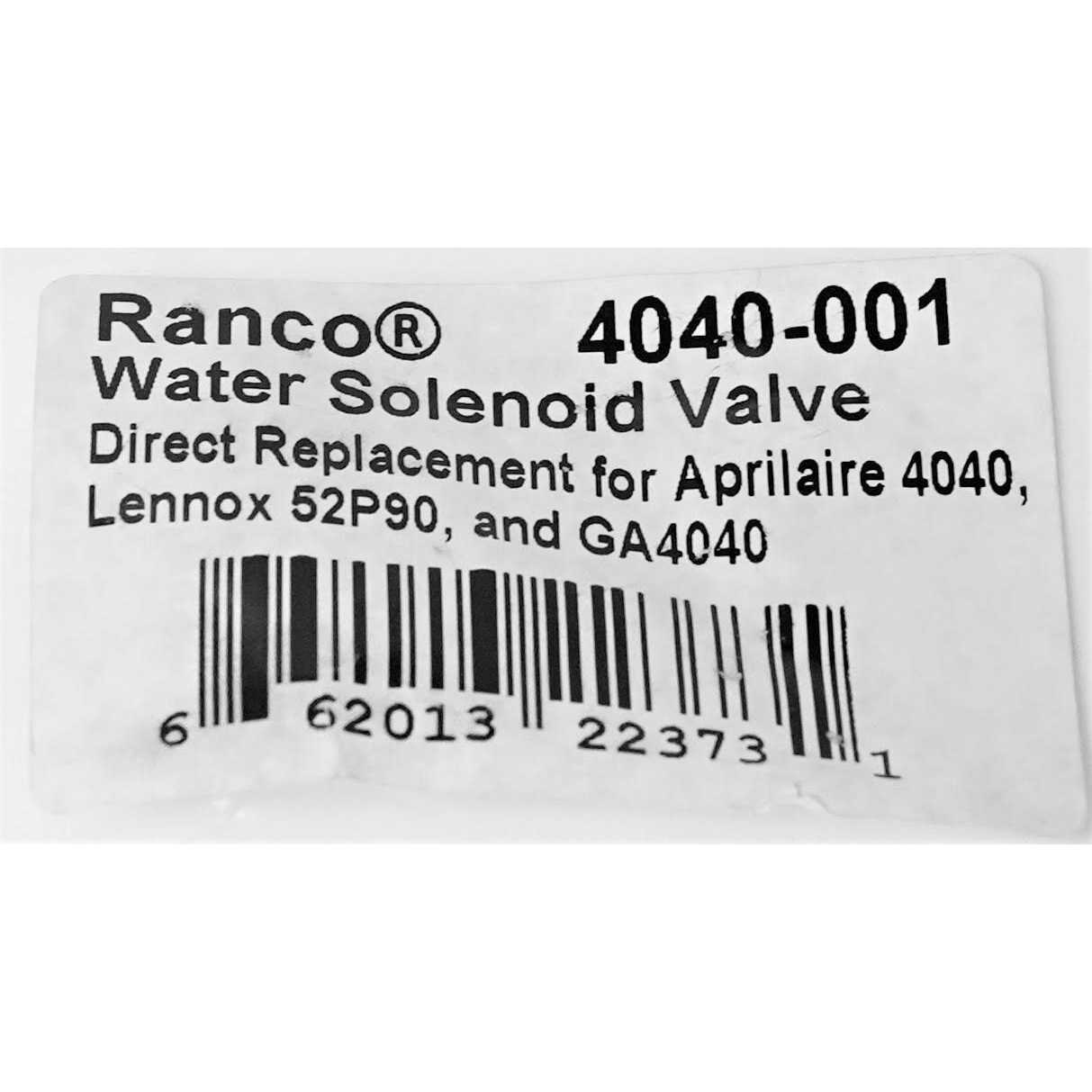 Robertshaw 4040-001 24V Humidifier Solenoid Valve for Aprilaire 4040 and Lennox 52p90 - Cheap Fitting