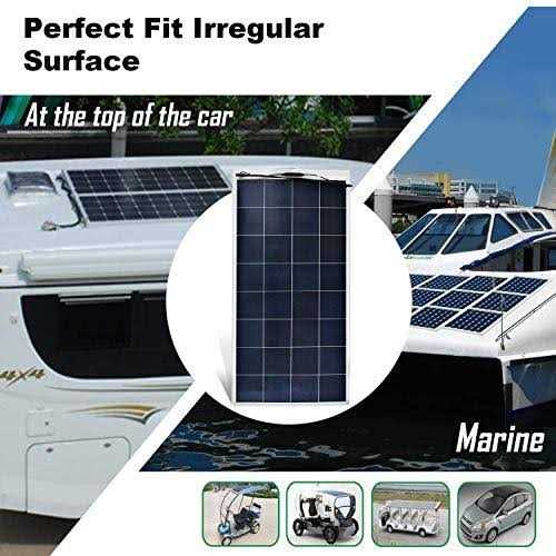 ECO-WORTHY Flexible Solar Panel 130 Watt 12 Volt Monocrystalline Semi-Flexible Bendable for Off - Cheap Fitting