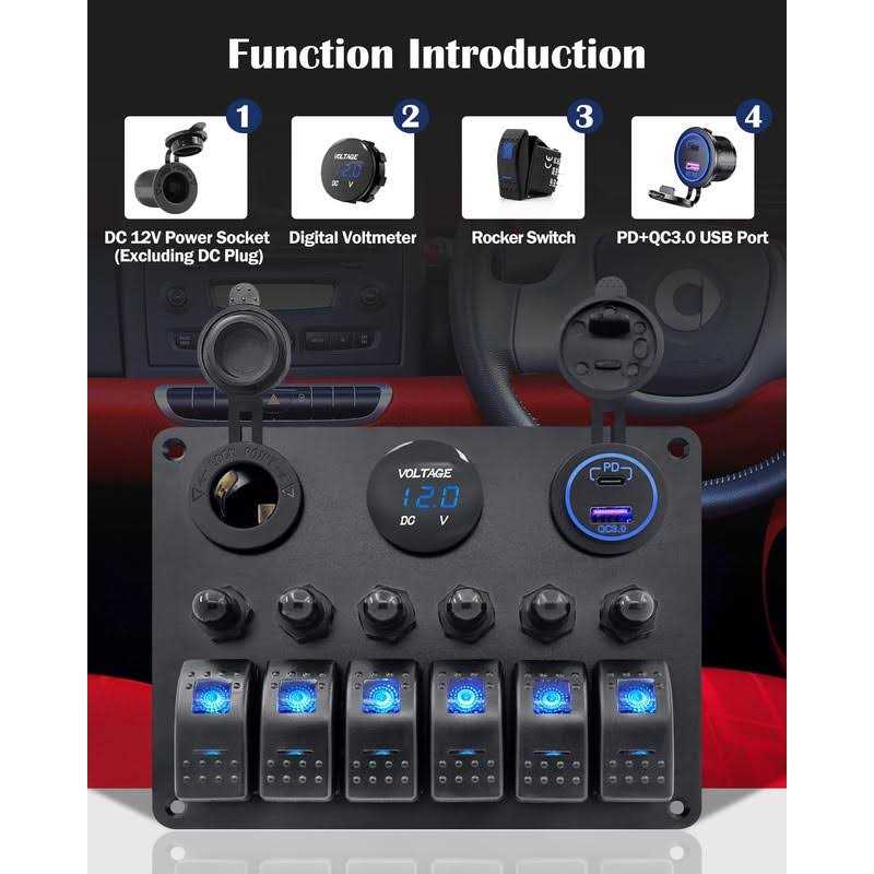 THALASSA Aluminum 6 Gang Marine Rocker Switch Panel Waterproof Boat - Cheap Fitting