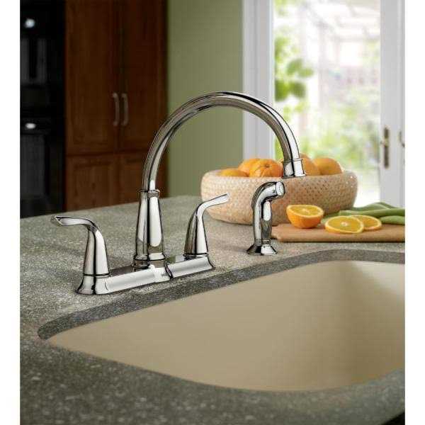 Moen Brecklyn 2-Handle Standard Kitchen Faucet with Side Sprayer - Cheap Fitting