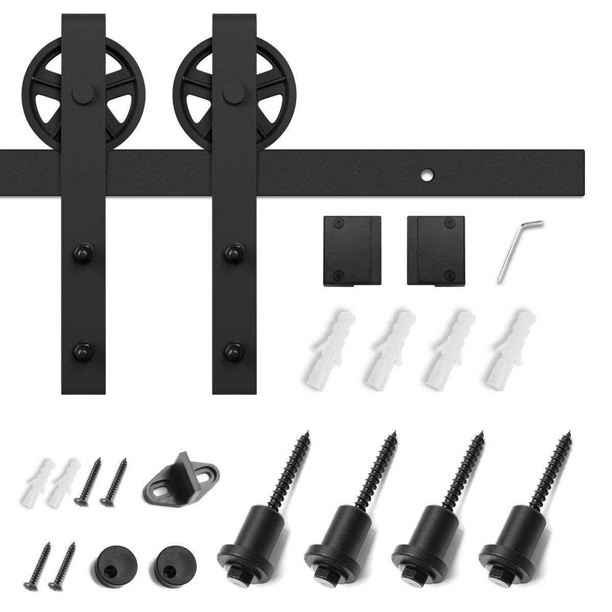 SMARTSTANDARD Heavy Duty Sliding Barn Door Hardware Kit, 4ft 18ft - Cheap Fitting