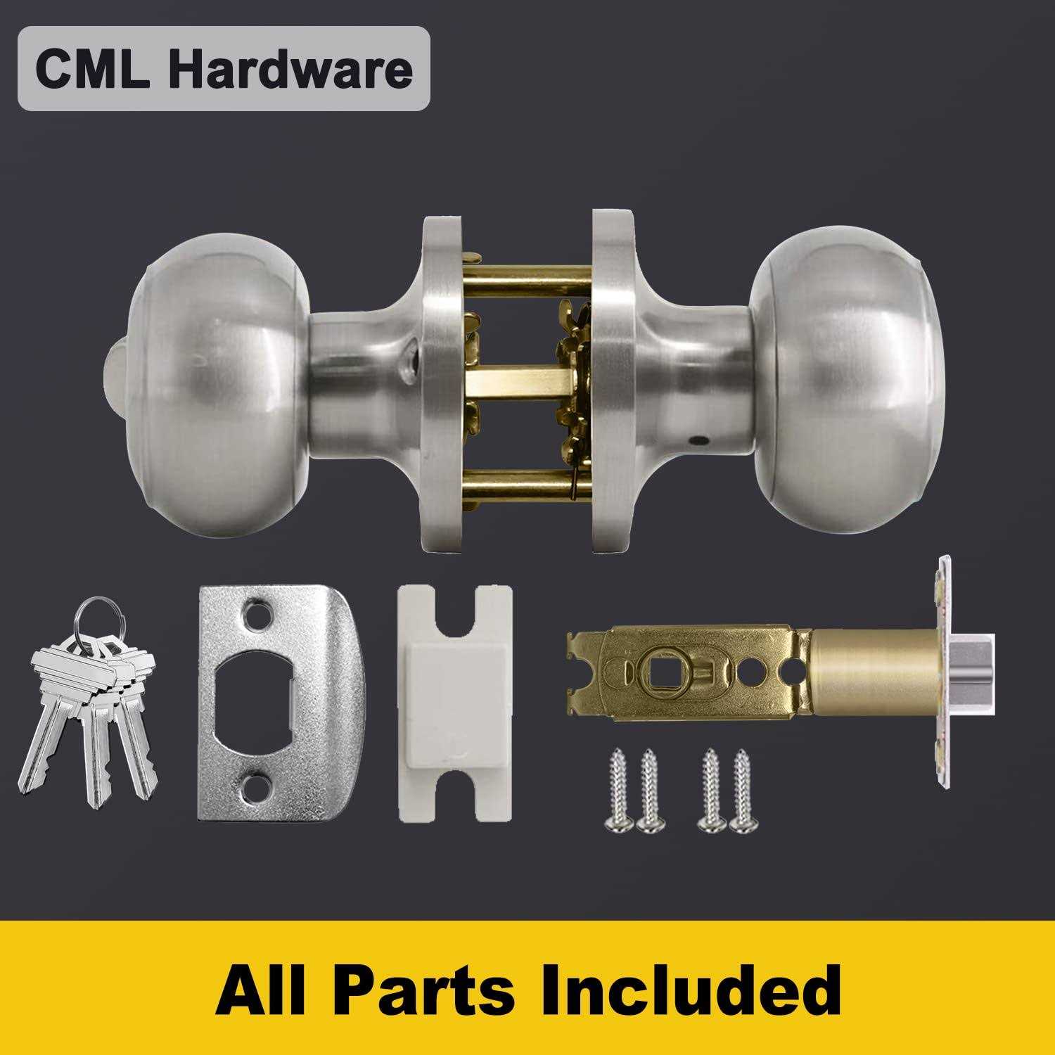 cML Hardware Entry Door Knob, Keyed Door Lock Solid Stainless Steel for Entrance, Exterior and - Cheap Fitting