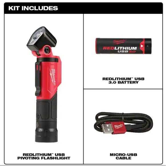 Milwaukee USB Rechargeable Pivoting Flashlight 2113-21 - Cheap Fitting