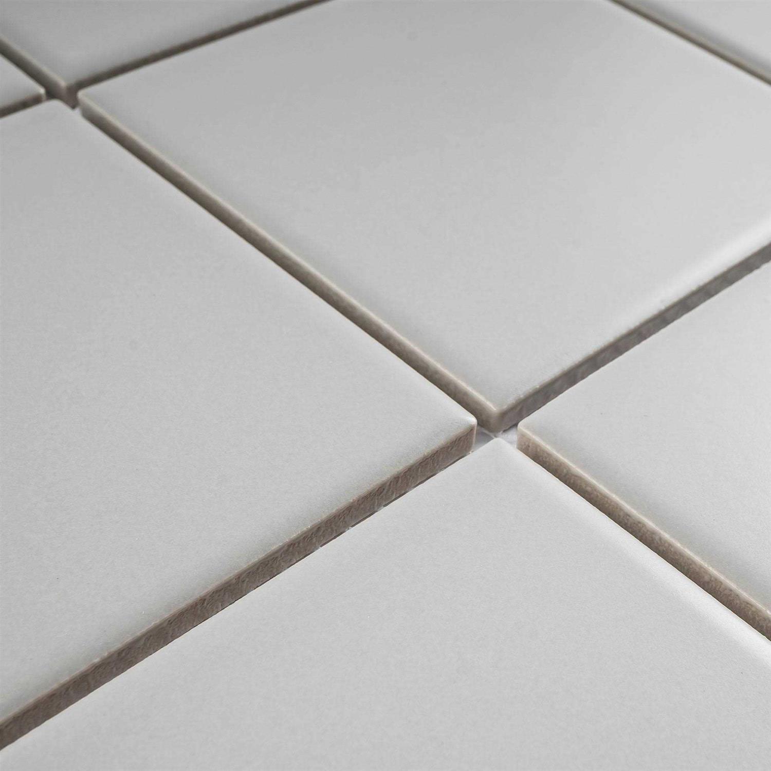 MOLOVO Porcetile Gray 11.82 in. x 11.82 in. Squares Matte Porcelain Mosaic Wall and Floor Tile - Cheap Fitting