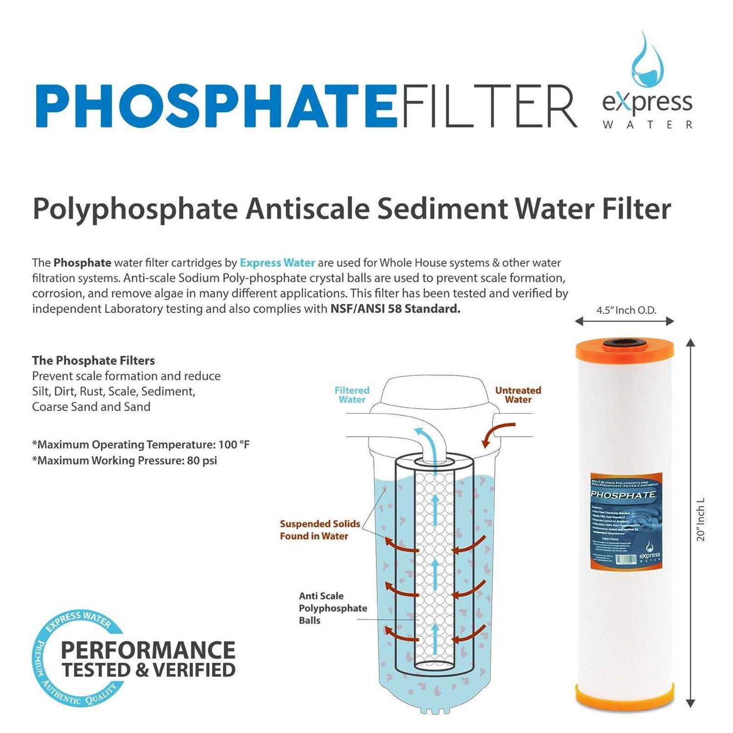 Express Water Whole House Anti-Scale Replacement Water Filter Polyphosphate - Cheap Fitting
