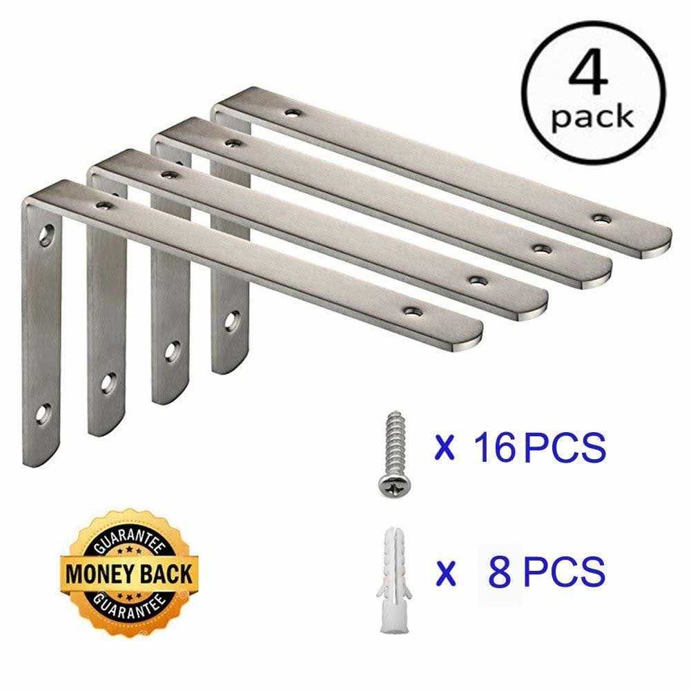 Deezio Stainless Steel Heavy Duty L-Shaped Corner Brace Joint Angle Bracket Shelf Brackets - Cheap Fitting