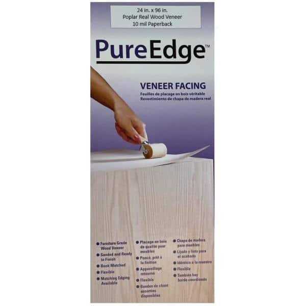 PureEdge 24 in. x 96 in. Poplar Real Wood Veneer with 10 Mil Paperback - Cheap Fitting