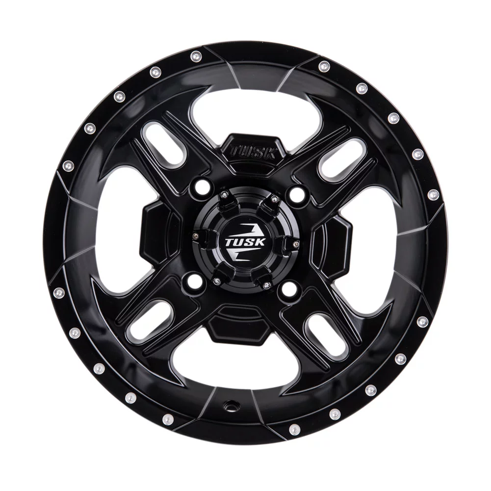 4/156 Tusk Beartooth Wheel 14x7 5.0 + 2.0 Matte Black For POLARIS SPORTSMAN 570 X2 2015-2021 - Cheap Fitting