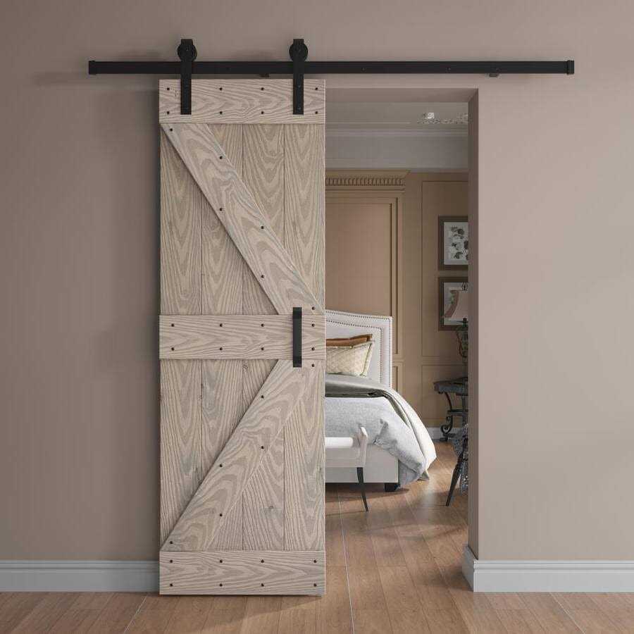 Coast Sequoia Embossing K Series DIY Knotty Wood Sliding Barn Door Without Hardware Kit Coast Sequoia - Cheap Fitting