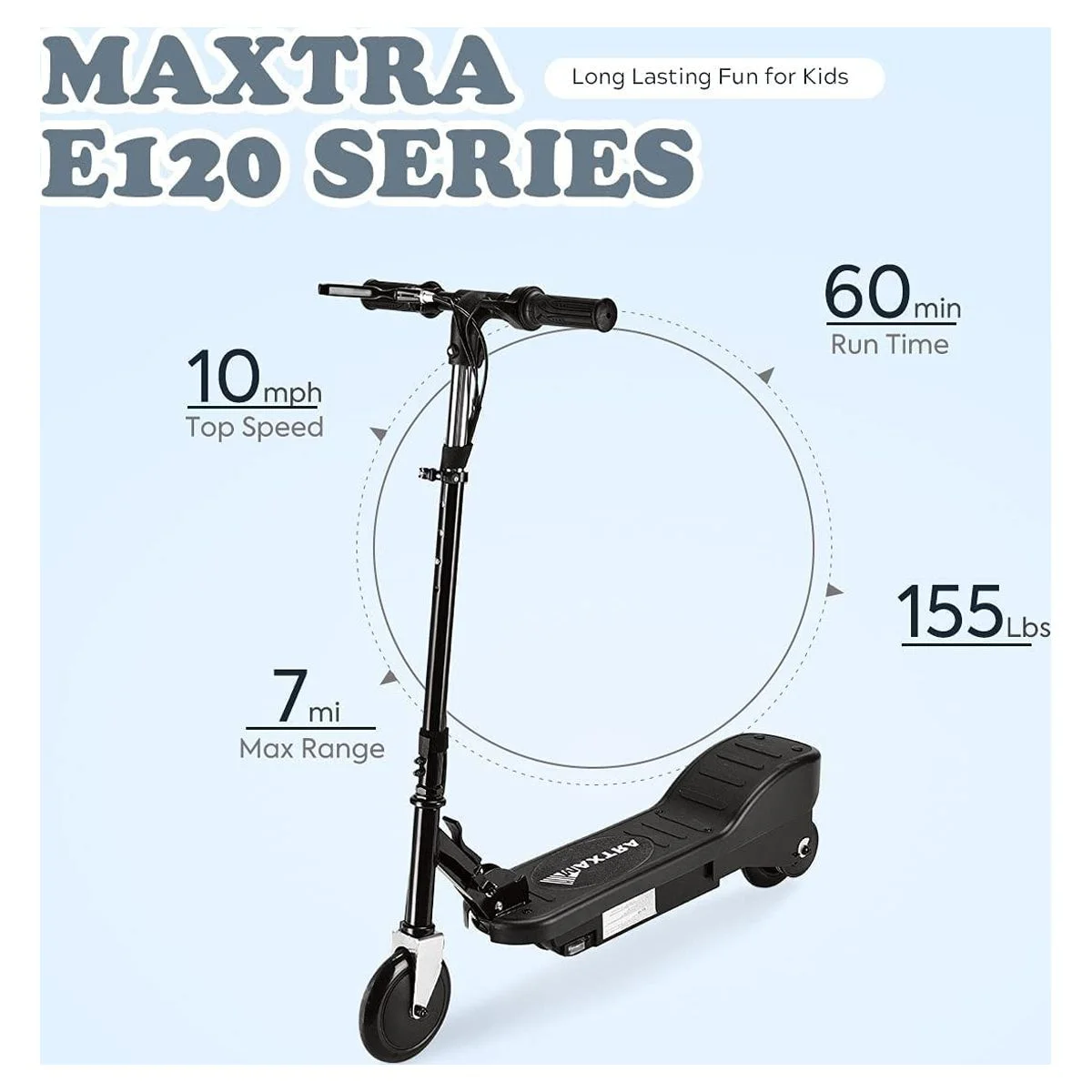 Maxtra Scooters E100 Folding Electric Scooter with Adjustable Handlebar for Kids Ages 6-12, up to 10 MPH, 155 Lbs. Max Load - Cheap Fitting