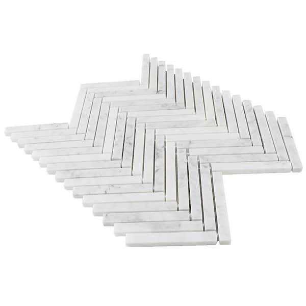 Ivy Hill Tile White 11.02 in. x 11.61 in. Polished Marble Floor and Wall Mosaic Tile - Cheap Fitting