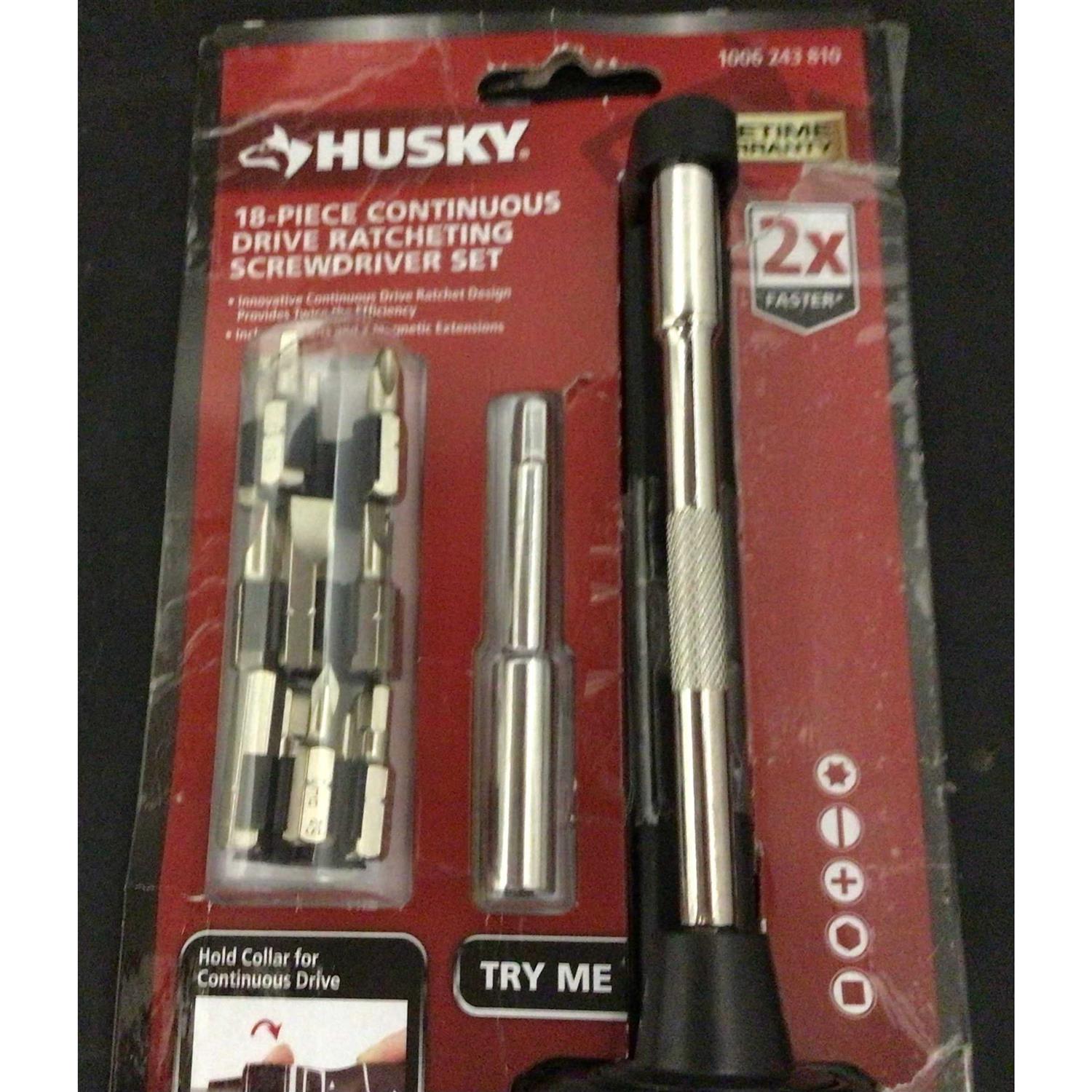 Husky Continuous Drive Ratcheting Screwdriver Set - Cheap Fitting