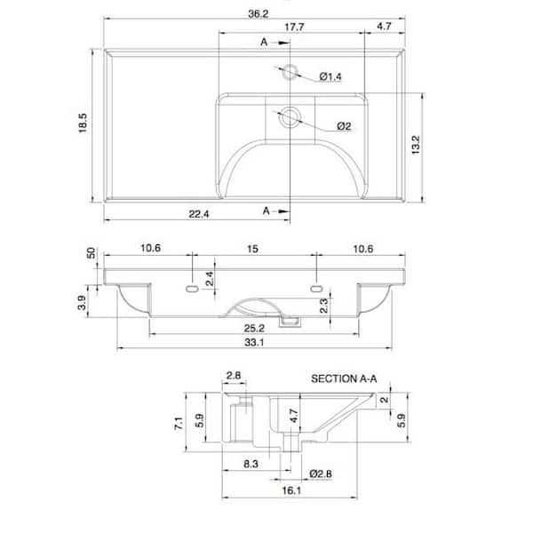 Scarabeo by Nameeks ML Ceramic Rectangular Drop-In Bathroom Sink with Overflow - Cheap Fitting