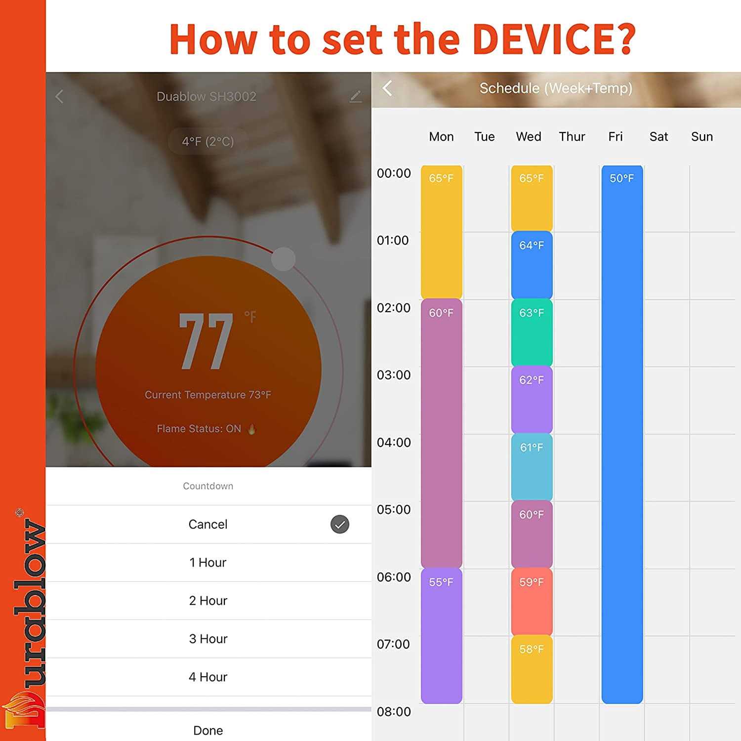 Durablow Sh3002 Gas Fireplace Wifi Smart Home Remote Control for Millivolt Valve - Cheap Fitting