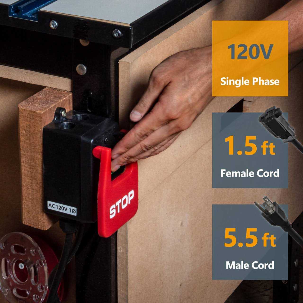 Powertec 71754 120V Safety Power Tool Paddle Switch w/Heavy Duty Cords - Cheap Fitting