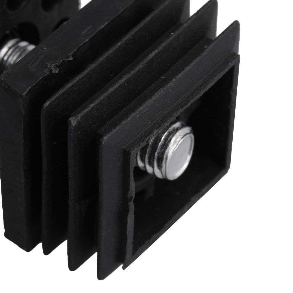 doublelife 10PCS Thread Black Plastic Furniture Chair Leg Plug Blanking End Caps Insert Plugs with Adjust Thread Feet for Square Pipe Tube - Cheap Fitting
