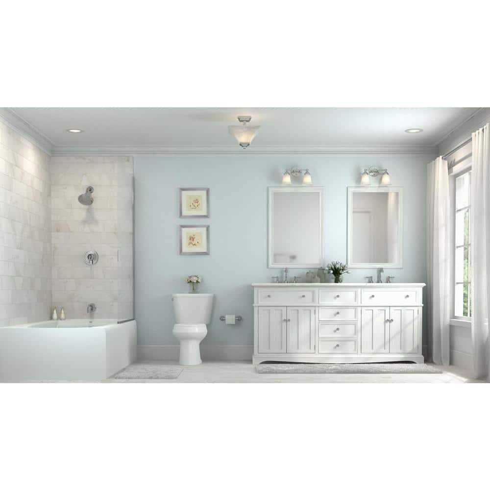 Glacier Bay 2-Piece 1.28 GPF High Efficiency Single Flush Round Toilet in White - Cheap Fitting