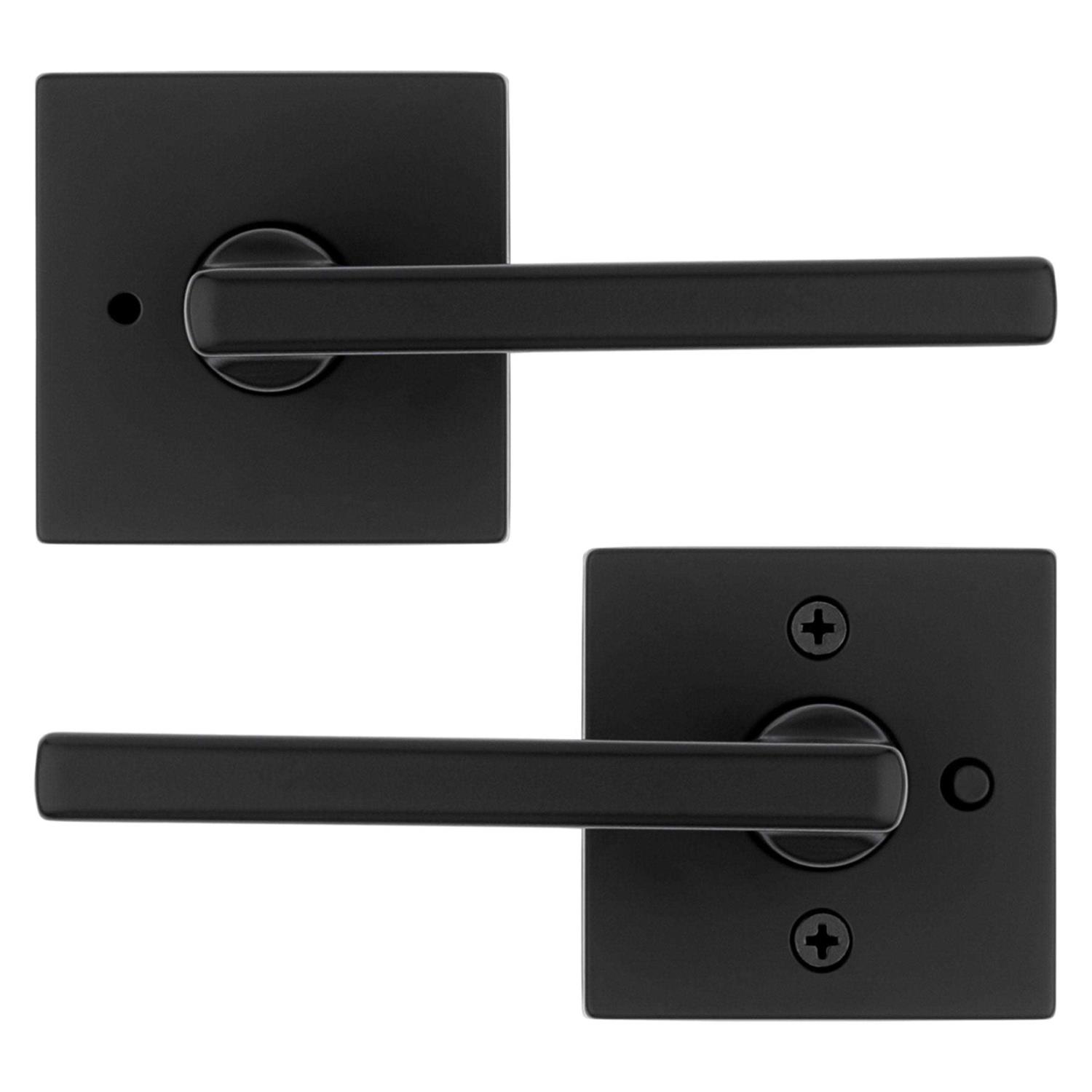 Kwikset Halifax Lever with Square Rose Privacy / Polished Chrome 730HFLSQT-26 - Cheap Fitting