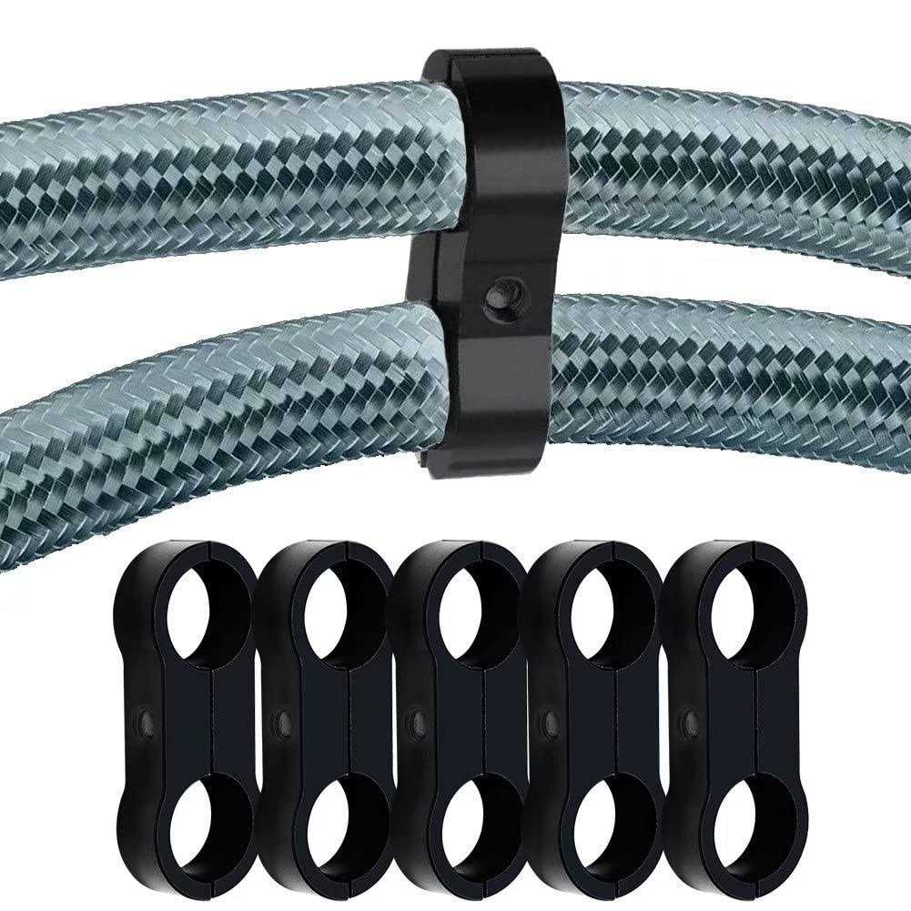 AYAOQIANG 6AN Black Hose Aluminum Clamp-AN6 Hose Separator Fuel line Mounting Clamps Aluminum Hose Fitting Adapter Great for 3/8 Fuel Hose - Cheap Fitting