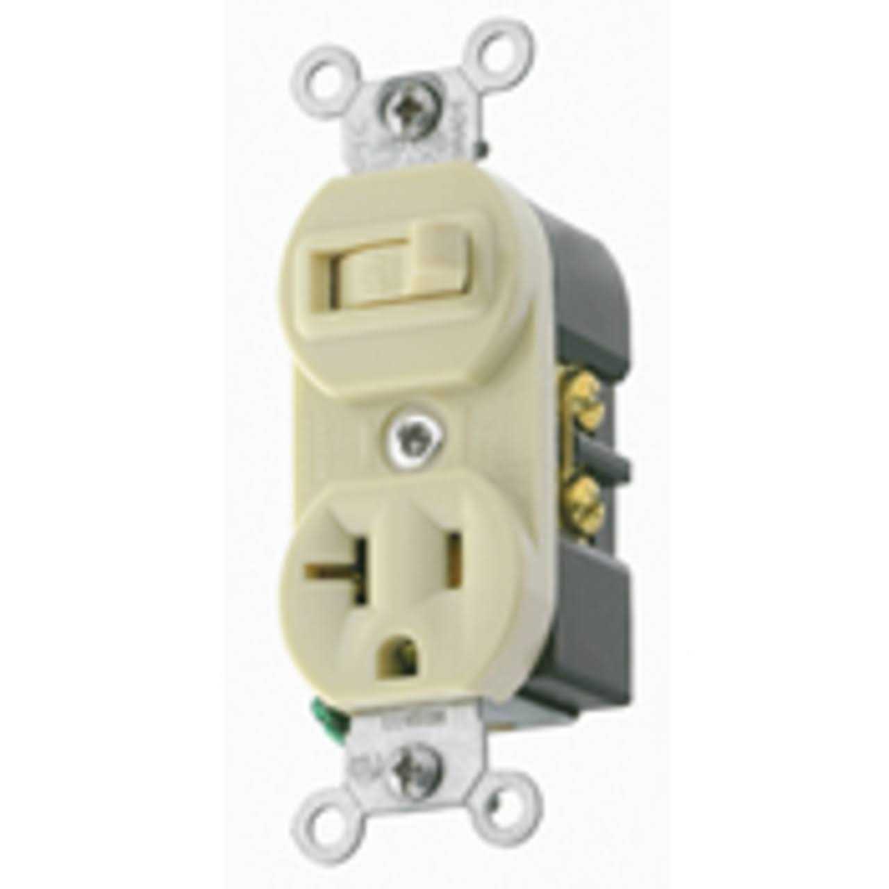 Leviton 5335 20 Amp 120 Volt Duplex Style Combination Single Pole Switch/Receptacle 5335-W - Cheap Fitting