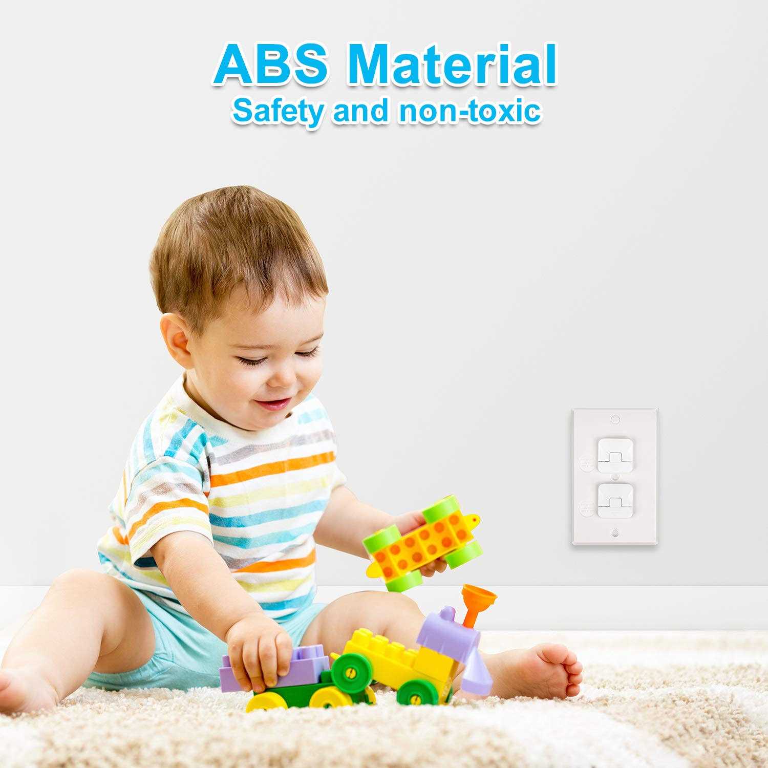 HEELALBABY Mom’s Choice Gold Awards Winner Outlet Covers with Hidden Pull Handle Baby Proofing Plug Covers 3-Prong Child Safety Socket Covers - Cheap Fitting