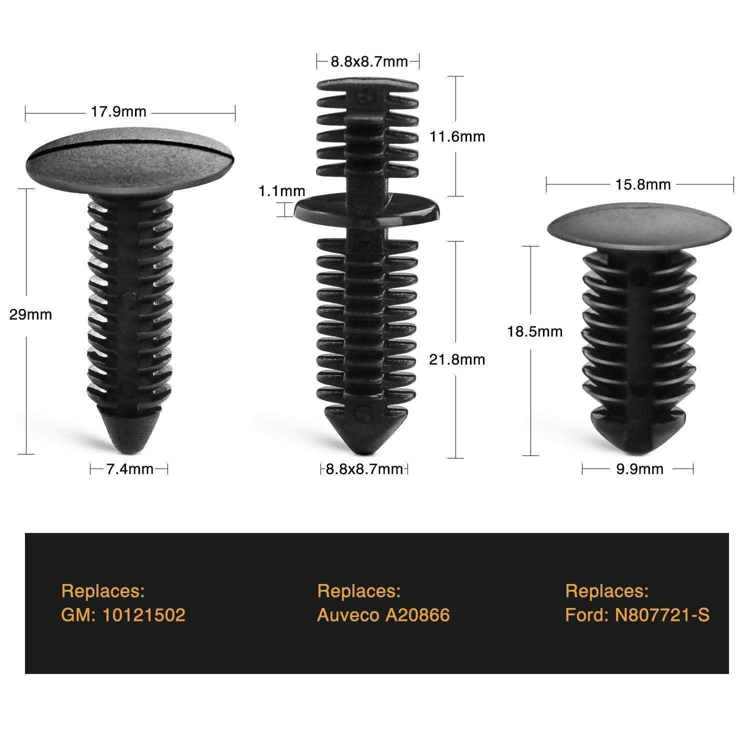 GOOACC 146pcs Nylon Bumper Shield Retainer & Double End Xmas Tree Retainers Clips Universal Auto Body Shield Retainer Fastener Clip Assortment - Cheap Fitting