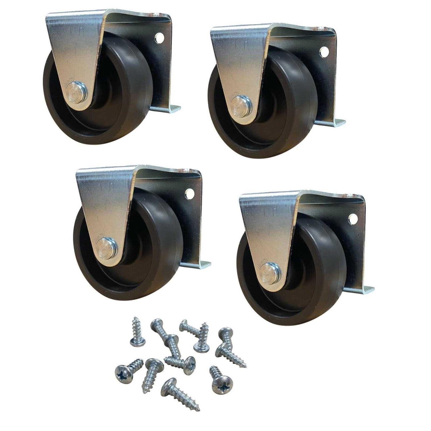 American Bolt and Screw 2 Inch Low Profile Trundle Casters Wheels Cabinet Roll Out Bed - Cheap Fitting