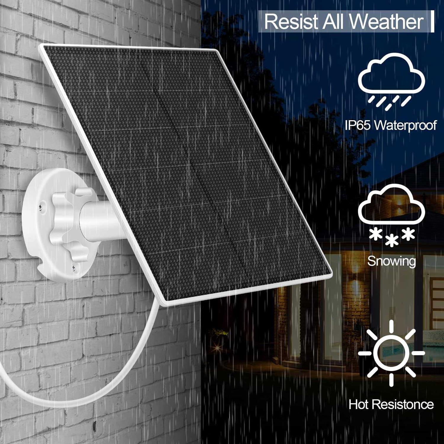 SANKABA Solar Panel for Security Camera,5W USB Solar Panel with Micro USB & USB-C Port,IP65 Waterproof Camera Solar Panel with 360°Adjus - Cheap Fitting